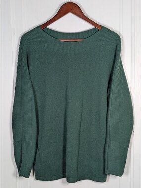 Talbots Kelly Green Lambs Wool Blend Sweater Women’s Large Tight Knit Pullover